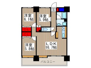 パークサイドハイツタケノヤの物件間取画像